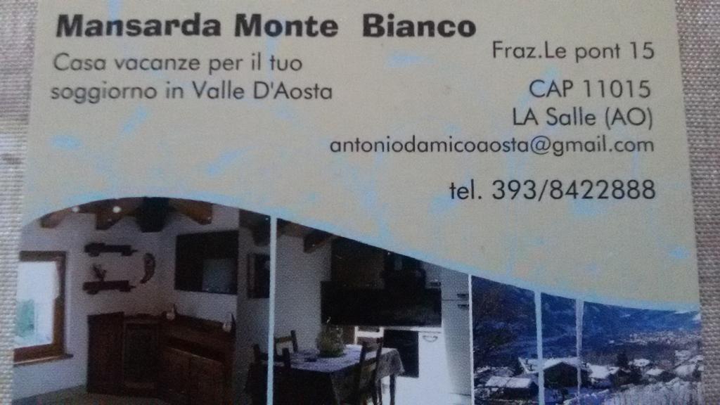 Mansarda Monte Bianco Apartment Ла Сале Екстериор снимка